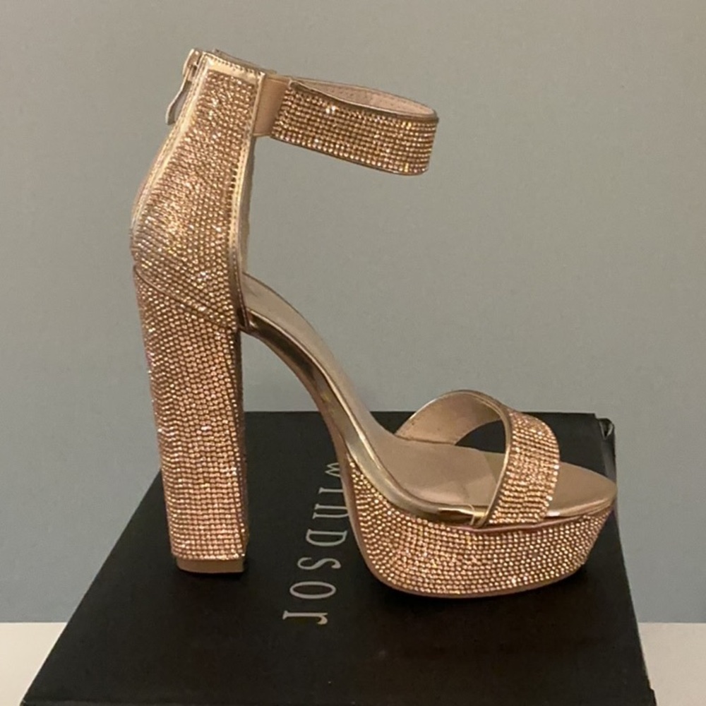Windsor Gold Rhinestone Heels - Picture 3 of 5
